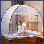 Kunkun Blue Polyester King and Queen Double Bed Box Mosquito Net for Adults |NET | Good Night |Mosquito Net |Bed |bedbugs |mouse trap |bed bugs |orkin |