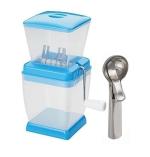 BLUE WONDER Vegetables Plastic Onion Chopper With Stainless Steel Neelu Ice Cream Scoop and (Multicolour, Pack of 2)