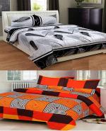 La elite Pack of 2 Microfibre Bedsheet with Pillow Covers For Double Bed Sheet Size 90x90 nches