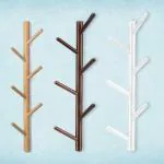ADA Premium Natural Bamboo Wood Wall Mounted Coat Rack Hanger Rack with 6 Hooks | Tree Shape Wall Hanger Organizer for Coat Bag Scarves Clothes Hanging - Size (12 x 12 x 60cm) Multi