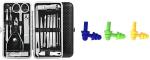 AIRSEALSoft Silicone Noise Reduction Ear Plugs 3 Pair & Manicure Pedicure 16 Tools Set Stainless Steel (2 Items in the set)