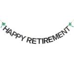 Festiko Happy Retirement Banner, Farewell Party, We Will Miss You Banner, Black Glitter Retirement Party Decorations Supplies