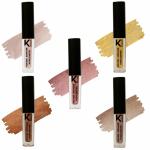 KINDED Pink Paradise, Rusty Bronze, Cool Copper, Golden Glaze and Rose Gold Creamy Finish Liquid Mousse Shimmer Highlighter for Face Makeup Shine Glow, 3 ml - Pack of 5