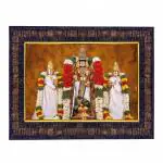 Hawai Lord Venkateswara Tirupati Balaji Lakshmi Wall Hanging Engineered Wood Photo Frame for Worship Use 8.5x7inch SFDI291BLKFRM
