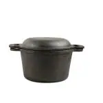 The Indus Valley Pre-Seasoned Cast Iron Dutch Oven with Lid | Small, 21.4 cm/8.4 Inch, 3Ltr, 5.5kg | Induction Friendly | Cast Iron Casserole , 100% Pure & Toxin-free, No Chemical Coating