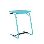 TABLE MAGIC - Pro Executive Table + Cup-Holder, Extended Space Table Mat Finish Top, Footrest, Adjustable Height, Foldable and Easy to Carry (Aqua Blue)