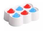 HUENISH Silicone Ice Cream Mould with Stick - 6 Mini Pop Molds with Sticks(XC-569W)