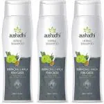 Aushadhi Bhringraj, Amla & Fenugreek Herbal Shampoo - Natural Anti-Hair Fall & Dandruff Control | Ayurvedic Hair Strengthening & Conditioning Shampoo for Men & Women | 500ml Pack of 3