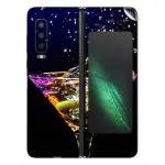 GADGETSWRAP Printed Vinyl Skin Sticker for Samsung Galaxy Fold - Martini Cocktail Alcohol Splash Drops Olive
