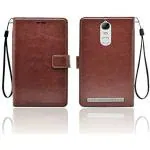 Juberous Vintage Leather Finish Flip Cover for Lenovo Vibe K5 Note | Inside Pockets & Inbuilt Stand | Wallet Style Back Case | Magnet Closure (Brown)