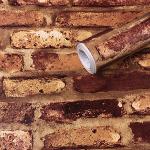 OREN EMPOWER Brown Vinyl Dark Brown Bricks Self Adhesive Wallpaper 45x330 cm
