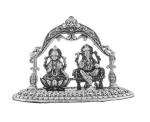 Silverspot Jewel 999 Oxidized Silver Laxmi-Ganesha with Acrylic Base for Pooja/Gift Item