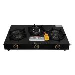 Carves Black Steel Trio Black Berry Manual 3 Burner LPG Gas Stove
