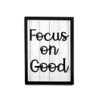 Chalk My Theme FOCUS ON GOOD Motivational Quotes Wooden Wall Art With Wooden Frame and Words For Home, Office, Living Room, Café, Restaurant, and Co-Working 22 X 31 Cm (22 x 31 Cm)