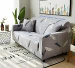 TONY STARK Universal Two Seater sofa cover Big Elasticity, Protective, Flexible Stretch, Spandex & Polyester Sofa Slipcover with 1 Piece cushion cover included (Two Seater, 145- 185 cm, Grey Fern)
