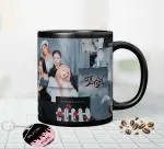 NH10 DESIGNS Blackpink Printed Tea Coffee Mug (350ml) Black Pink Black Patch Mug with Keychain for Girls Boys Friends Birthday Gifts Blackpink Kpop Print Tea Cups (Set of 2) BPALLV 103