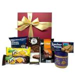 The Gift Tree Peanut Butter, Wafer, Choco Sticks, Sandwich Biscuit, Popcorn and Almond Brittle Gift Hamper (Pack of 8)