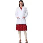 JRD White Doctors Apron Full Sleeve's (Knee Length) (Doctors Apron1-L)