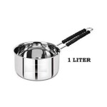LIMETRO STEEL Stainless Steel 3 pcs Flat Bottom Sauce Pan / Milk Pan / Tea PAN Combo Set Capacity:- 1, 1.5, 2 Liter