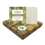 VEDANUM Organic Shea Butter Soap with Handcrafted Natural Neem Wood Stand