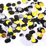 Grand Shop Black, Golden, White Paper Round Tissue Paper Table Confetti Dots