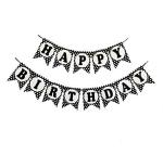 Festiko Theme Happy Birthday Banner For Birthday Party Decoration, Celebration And Decor, Monochrome Happy Birthday Banner, Happy Birthday Banner For Kids Birthday