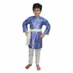 Kaku Fancy Dresses Indian State Gujrati Dance Costume for Kids Navratri/Garba Dandiya Dance Costume for Boys - Blue, 10-12 Years