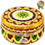 Nutristar Handmade Meenakari Stainless Steel Tiffin Box, Multipurpose Storage Box/Lunch Box. 11xcm 11xcm 5xcm (Set of 10)