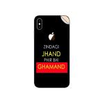 GADGETSWRAP Printed Vinyl Skin Sticker for Apple iPhone X/Xs - zindagi jhand phir bhi ghamand
