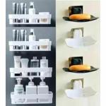 COFP 8Pcs Bathroom Shelf/Brush Stand/Soap Stand/Toothbrush Holder/Tumbler Holder (White)