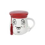 A Vintage Affair Red Graduation Cap Ceramic Coffee Mug with Lid 400 ml