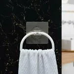 4tens Self-Adhesive Plastic Towel Holder Hanger for Bathroom Kitchen and Washbasin Magic Sticker