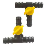 VAYAL IRRIGATIONS 16 mm Drip Irrigation Tee Tap | Lateral Tee Cock | Lateral Tee Valve | Lateral Tee Connector With Tap For Drip Irrigation | Home Gardening | Terrace Gardening | Agriculture | Horticulture | Food Forest Trees | Pack Of 10