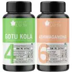 Bliss of Earth High Potency Brahmi Gotu Kola Extracts Tablets 500mg & High Potency Ashwagandha Root Extract Tablets 500mg With Quick Release & Enhanced Bioavailability 60 Tablet (Pack of 2)