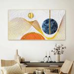 CREATIVEDECORE Creative Décor Abstract-Art-Golden-Wallpaper-Carpet-Banners-Painting-Fashion-Modern-Art-Wall For Living Room, Bedroom, Office. | Size-(18x36)