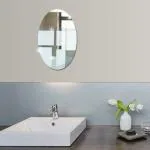 RK BROTHERS GROUP Oval Shape Wall Mirror Tiles Decor Acrylic-Full Mirrors Flexible Decorative Mirror Sheets Adhesive Mirror Stickers for Door Bedroom Bathroom Shower Gym