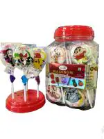 Rainbow Lollipop candy Cartoon Jar Multiflavoured (Jar of 40 lollipops)