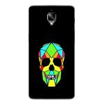 Mobiera Rainbow Colorful Dead Skull Design Printed Back Cover Case For Oneplus 3