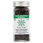 Pure Tree Certified Organic Black Peppercorn 65 gm| Kaali Mirch| Indian Spice
