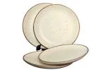 Crock Comforts Ceramic Quarter Plate - Set of 4, Off-White