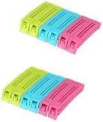 Fitaza Bag Sealing Clips Large, Medium, Small BPA Plastic Plastic Clips (Set of 18, Multicolor)