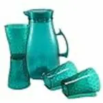 KUMISHRI Unbreakable Plastic Jug with 4 Piece Plastic Glass (Pack of 1) (Morning Blue)