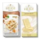 Heidi Hazelnut White Chocolate 100g & Rich Pure Creamy White Chocolate 80g | 100% Veg | Imported | Switzerland