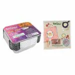 Freshee Container With Tissues, 50pulls of 2ply Dinner Napkin Tissue Paper & 450ml 25pcs Aliminium Silver Foil Container For Multi Use Combo