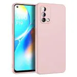 LIRAMARK Silicone Soft Back Cover Case for Oppo A74 4G, F19, F19s (Silicone Pink)