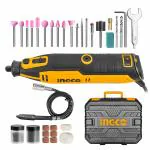 INGCO Mini Grinder Kit, 6 Adjusting Speed |130w | 3.2mm Collet, Min Electric Grinder Set with 1pcs Flexible Shaft & 109pcs Accessories for Jade Carving Wood Punching Metal Grinding Polishing