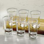 Jay Gatrad Seller Mini Glass Cups Double Side Cordial Glasses 35 ml, Pack of 6