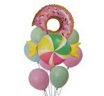 Toyxe Multicolor Aluminium, Rubber Large Donut Balloon, Large Candy Balloon, Large Latex Pastel Balloons