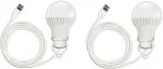 UGPro USB LED Bulb 5W - Bright White Light, Energy-Efficient Reading & Camping Lamp Pack of 2 USB-Bulb Led Light (White)