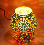 ONECYA ROYAL FANCY Mushroom Shaped Glass Table lamp for Bedside Living & Home Decoration Table lamp (Multicolour, Bulb not Included); Made in India